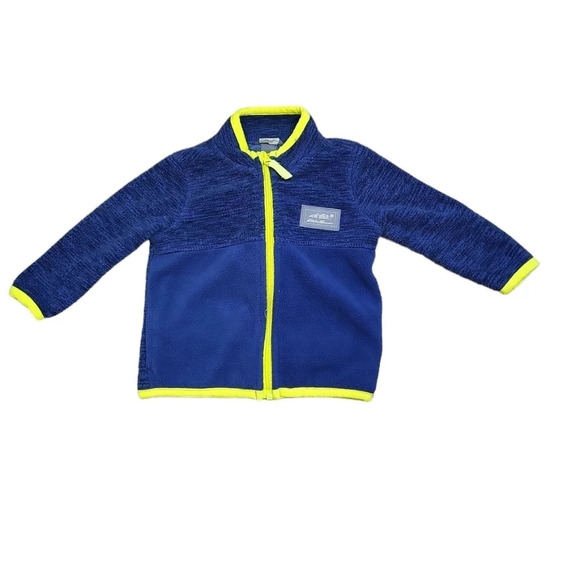 Eddie Bauer Blue Lime green Fleece Jacket 12M - Picture 1 of 5